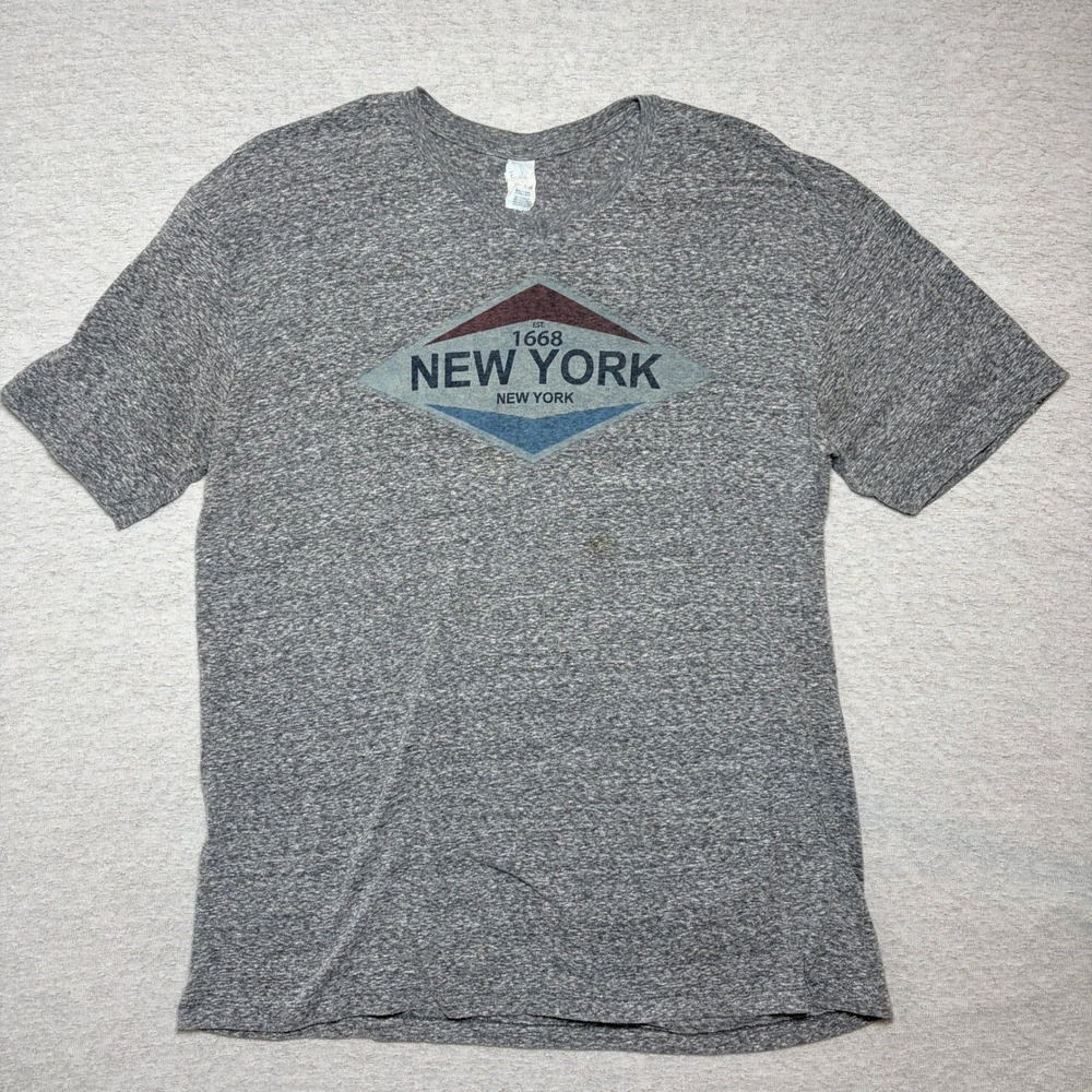 Pacific Mens T Shirt XL‎ Gray New York City Graphic Tee Short Sleeve Crew Neck